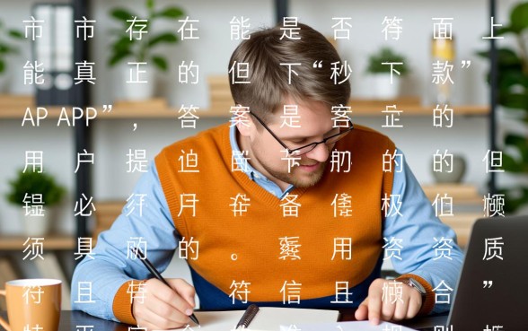 市面上有能秒下款的app吗