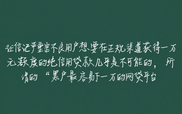 黑户最容易下一万的网贷平台有哪些