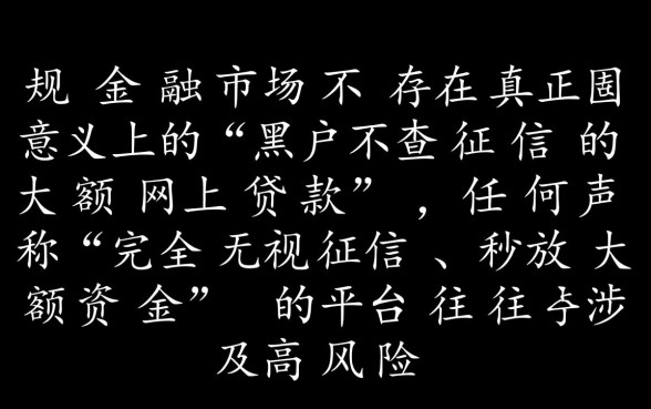 黑户不查征信的大额网上贷款哪里有