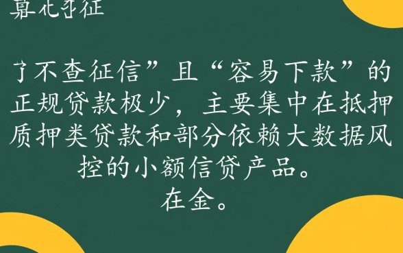 什么贷款容易下款不查征信呢