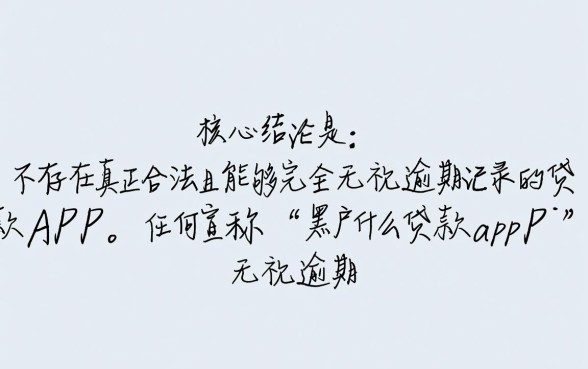 黑户什么贷款app无视逾期