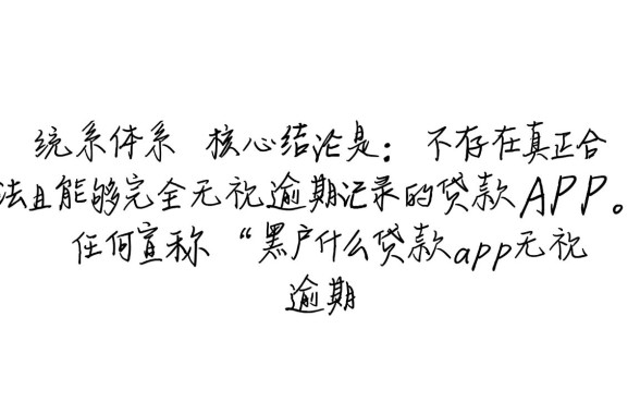 黑户什么贷款app无视逾期