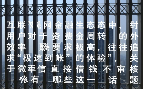 微信直接借钱不审核的有哪些