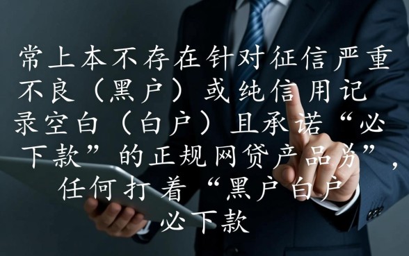 黑户白户必下款的网贷有哪些