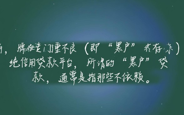 黑户也可以贷款的网贷有哪些