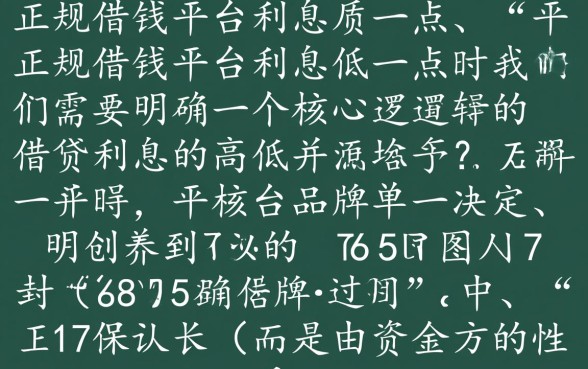 哪个正规借钱平台利息低一点