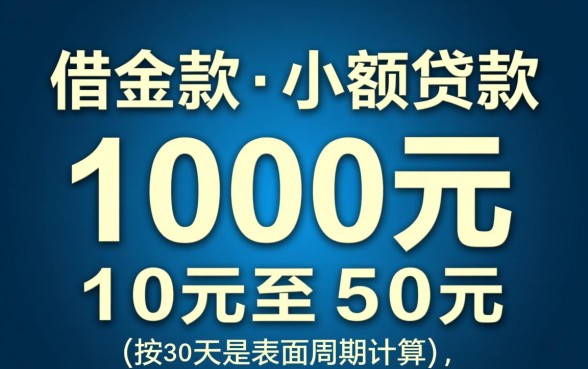 快速小额贷款1000元利息