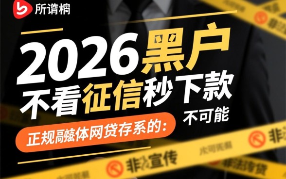 2026黑户不看征信秒下款