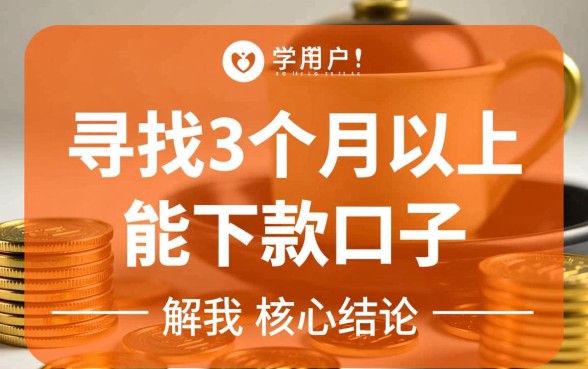 分期3个月以上能下款的口子有哪些