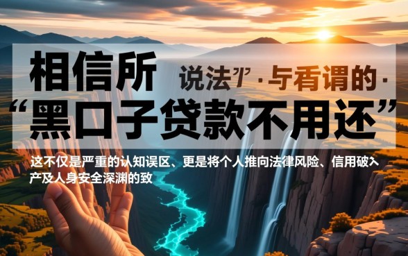 黑口子贷款说不用还是真的吗