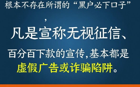 黑户必下的口子有吗真的假的