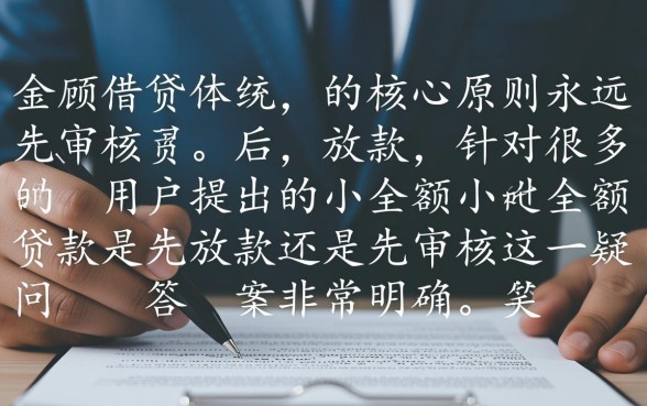 小额贷款是先放款还是先审核