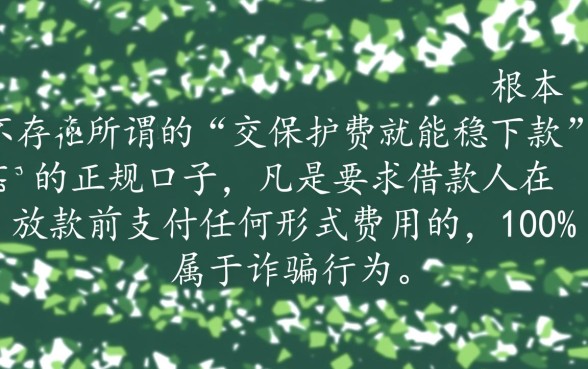 有没有交保护费下款稳的口子