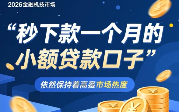 秒下款一个月的小额贷款口子有哪些