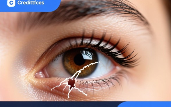 眼睛下睫毛有一道划开的口子