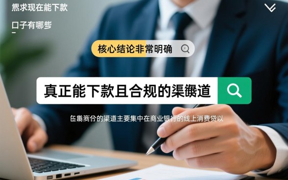 现在能下款的口子有哪些