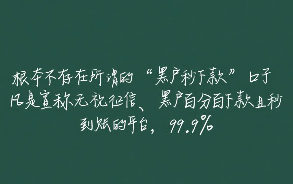 有没有黑户的口子秒下款的吗