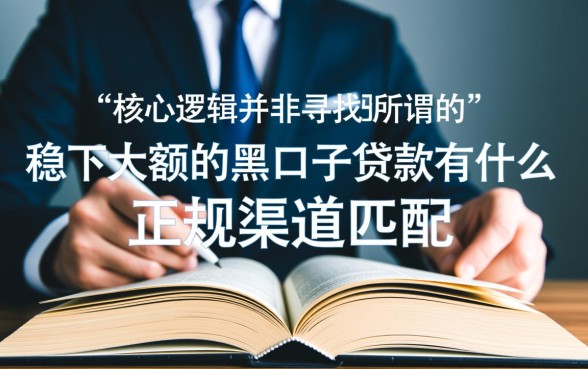 稳下大额的黑口子贷款有什么