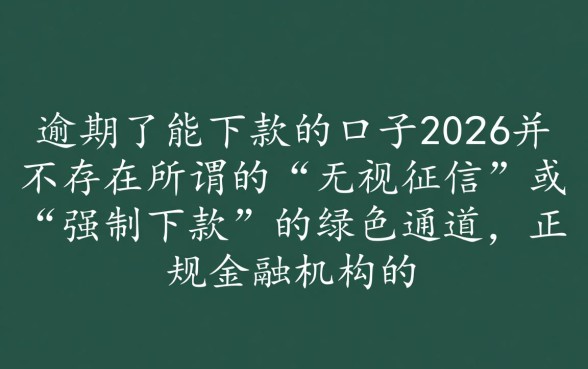 2026逾期了能下款的口子有哪些