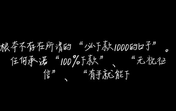 有没有必下款1000的口子