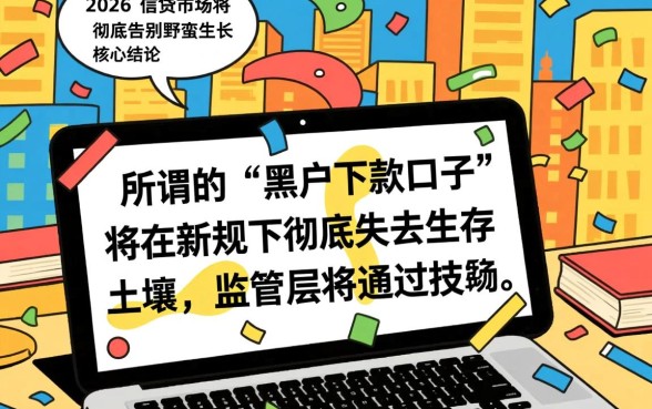 2026黑户下款口子新规定
