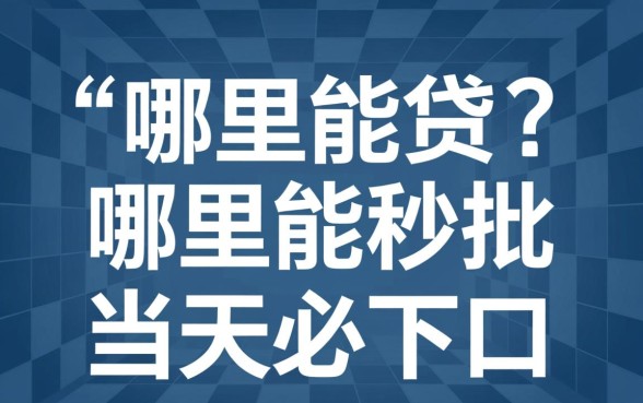 小额贷款当天必下口子哪里有