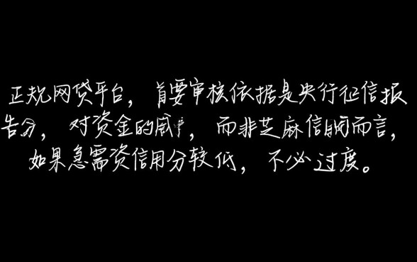 什么网贷不看芝麻信用记录