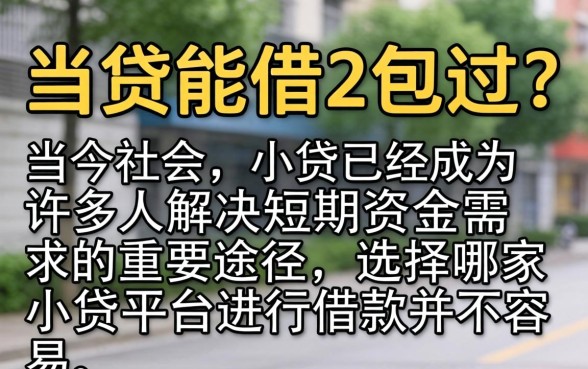 哪里小贷能借2包过? 哪里小贷能借2包过
