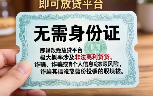 正规金融市场有不用身份证借款的软件吗