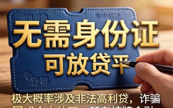 正规金融市场有不用身份证借款的软件吗