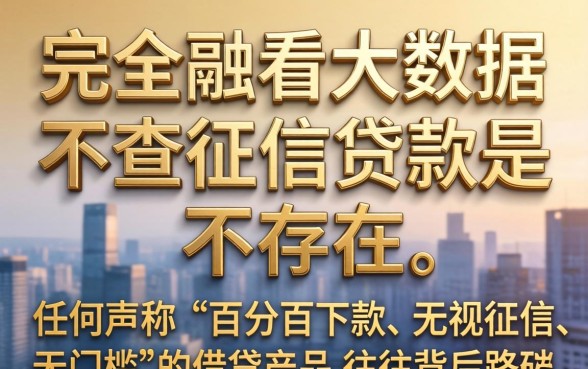 不看大数据不查征信的贷款是真的吗