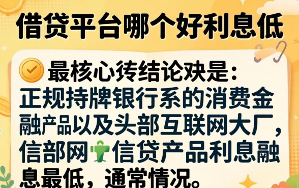 网上借贷平台哪个好利息低