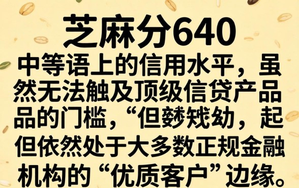 芝麻分640哪里可以贷款