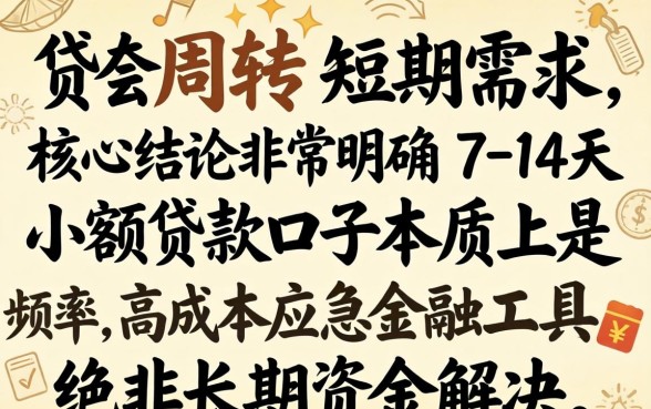 14天的小额贷款口子有哪些