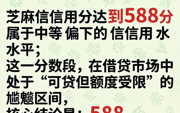 芝麻信用588分贷款额度是多少