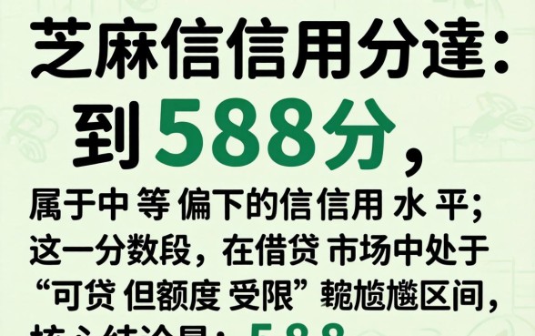 芝麻信用588分贷款额度是多少