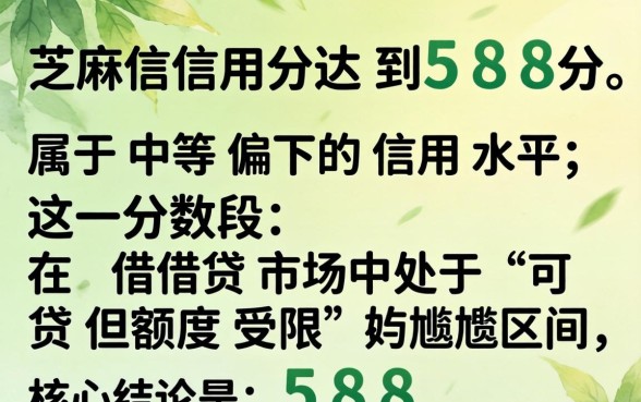 芝麻信用588分贷款额度是多少