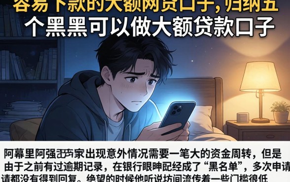容易下款的大额网贷口子，归纳五个黑户可以做大额贷款口子