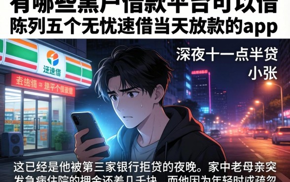 有哪些黑户借款平台可以借，陈列五个无忧速借当天放款的app