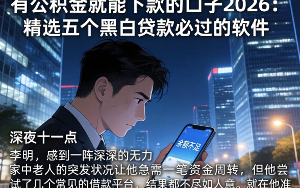 有公积金就能下款的口子2026，精选五个黑白贷款必过的软件