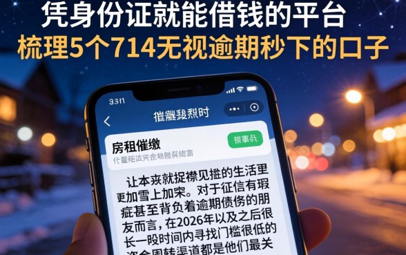 凭身份证就能借钱的平台，梳理5个714无视逾期秒下的口子