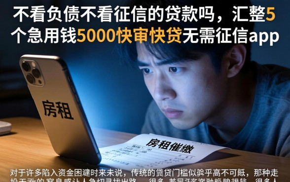 不看负债不看征信的贷款吗，汇整5个急用钱5000快审快贷无需征信app