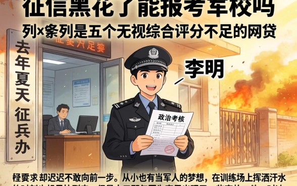 征信黑花了能报考军校吗，条列五个无视综合评分不足的网贷