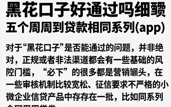 黑花口子好通过吗，细致阐述五个周周到贷款相同系列的app