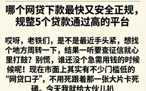 哪个网贷下款最快又安全正规，规整5个贷款通过高的平台