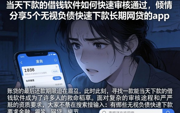 当天下款的借钱软件如何快速审核通过，倾情分享5个无视负债快速下款长期网贷的app