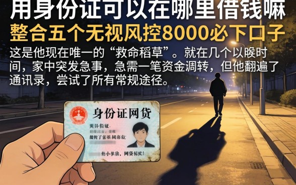 用身份证可以在哪里借钱嘛，整合五个无视风控8000必下口子