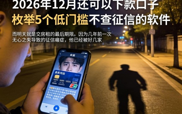 2026年12月还可以下款的口子，枚举5个低门槛不查征信的软件