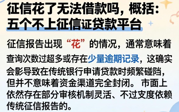 征信花了无法借款吗，概括五个不上征信的贷款平台