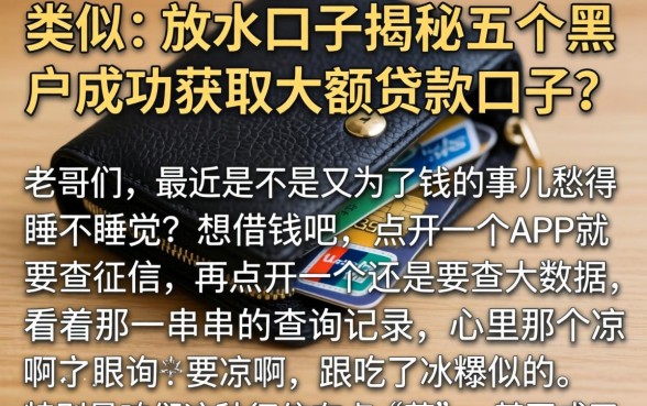 类似钱包的放水口子，揭秘五个黑户成功获取大额贷款的口子